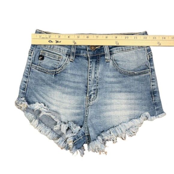 KanCan Women's Distressed High Rise Denim Jean Shorts Size 5 / 26 - Picture 3 of 8